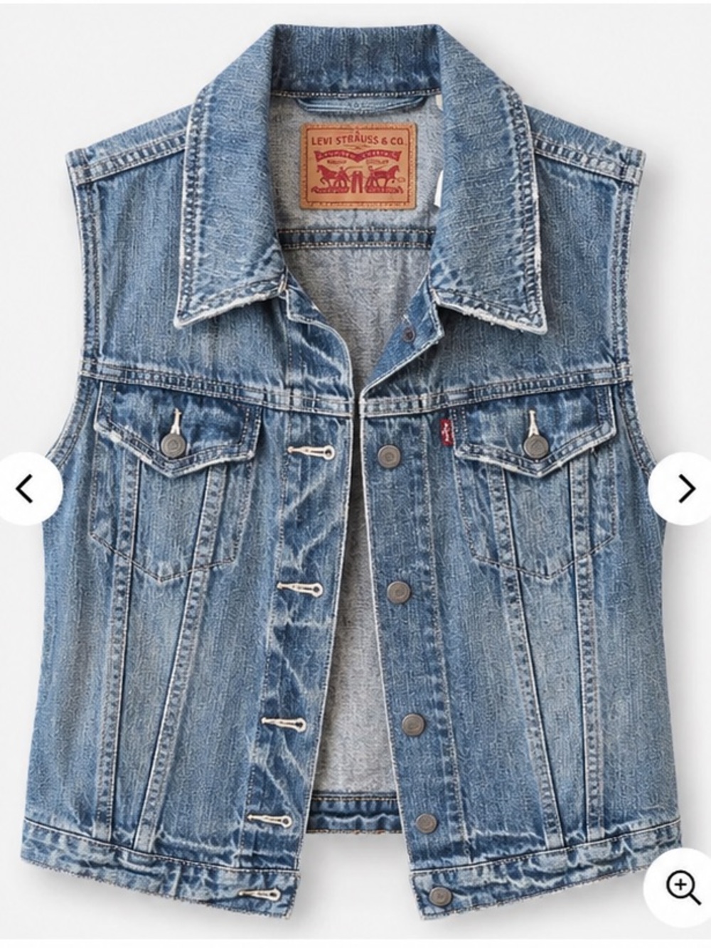 Levi's Light Blue Denim Vest with Button-Front
